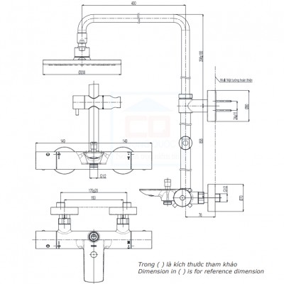 Sen cây nhiệt độ TOTO TBW07401A kèm vòi xả bồn