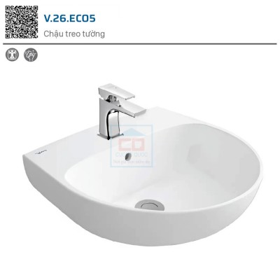 Chậu lavabo treo tường Viglacera V.26.ECO5