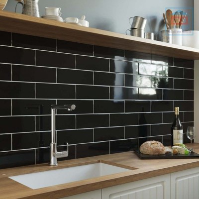 Gạch thẻ đen bóng 75x300 mm PSTA75307