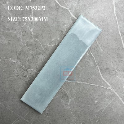 Gạch thẻ 75x300 mm xanh lam lượn mặt M7532P2