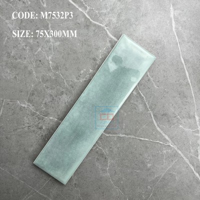 Gạch thẻ 75x300 mm xanh ngọc bích M7532P3