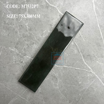 Gạch thẻ 75x300 mm đen lượn mặt M7532P7