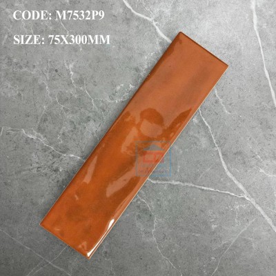 Gạch thẻ 75x300 mm cam nâu M7532P9