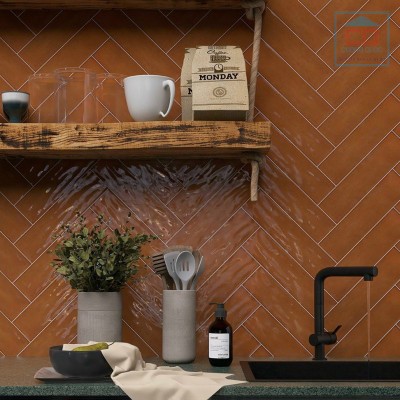 Gạch thẻ 75x300 mm cam nâu M7532P9