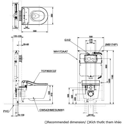 Bồn cầu TOTO CW542HME5UNW1/TCF802C2Z/WH172AAT/MB175M#SS