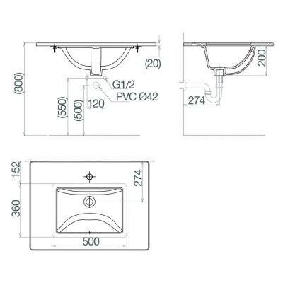 Chậu đặt âm bàn đá Viglacaera TS1