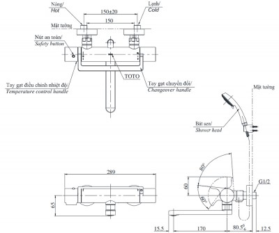 Sen tắm nhiệt độ TOTO TBV03429V/TBW02017A