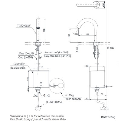 Vòi lavabo cảm ứng TOTO TLE29002V/TLE04502V/TLN01102A