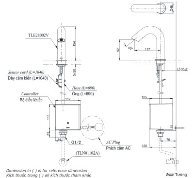Vòi chậu cảm ứng TOTO TLE28002V (TLE28002A)