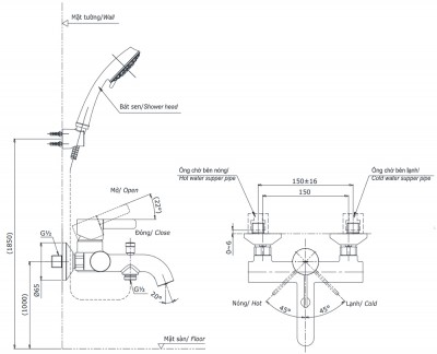 Sen tắm nóng lạnh TOTO TBG11302VA/TBW01010A