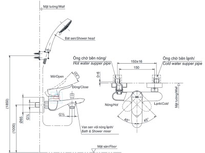 Sen tắm nóng lạnh TOTO TBG01302VA/TBW02006A