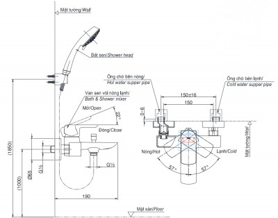 Sen tắm nóng lạnh TOTO TBG02302VA/TBW02005A