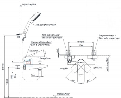 Sen tắm nóng lạnh TOTO TBG04302VA/TBW07012A