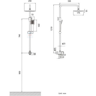Thân sen cây tắm Basic BW-80042