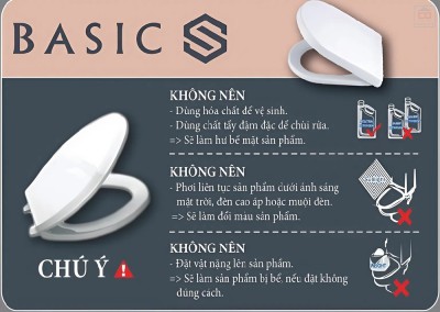 Nắp bồn cầu đóng êm Basic BS-102S