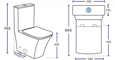 Bồn cầu một khối Basic Cara