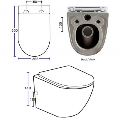Bồn cầu treo tường Basic Eden-W