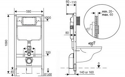 Két nước âm tường Basic BS-17018