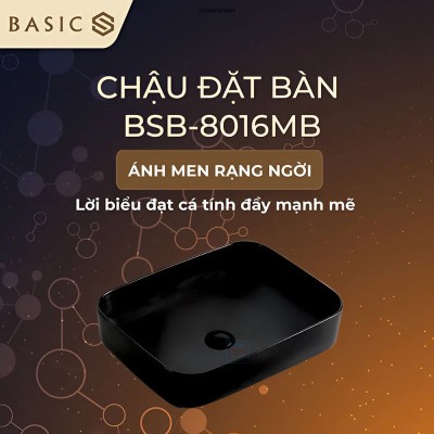 Chậu lavabo đặt bàn Basic BSB-8016MB