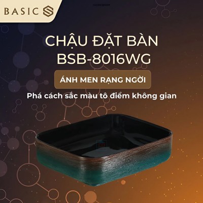Chậu lavabo đặt bàn Basic BSB-8016WG