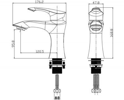 Vòi chậu nóng lạnh Basic Eden-LG