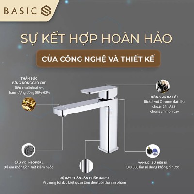Vòi chậu nóng lạnh Basic BW-45355