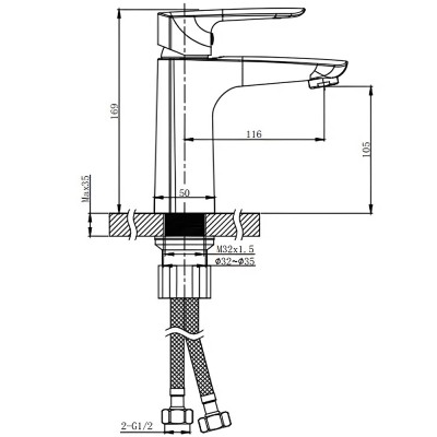 Vòi chậu nóng lạnh Basic BW-46021