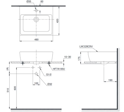 Chậu lavabo đặt bàn TOTO LT328CTR#XW