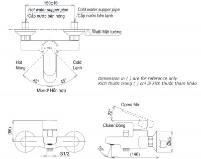 Củ sen tắm nóng lạnh TOTO TBS06302V