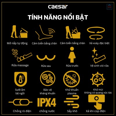 Bồn cầu thông minh Caesar CA1389H