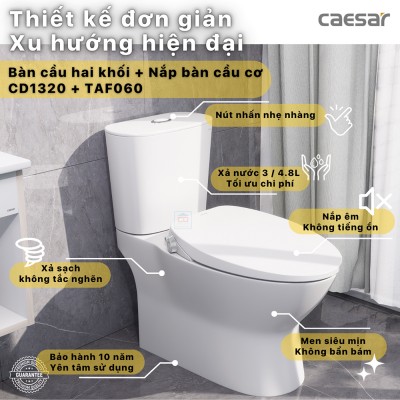 Bồn cầu nắp rửa cơ Caesar CD1320 + TAF060