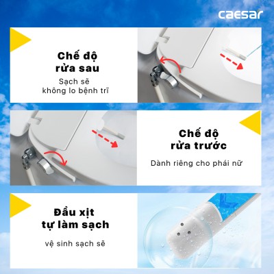 Bồn cầu nắp rửa cơ Caesar CD1341 + TAF060