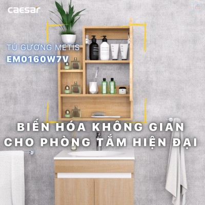 Tủ gương phòng tắm Caesar EM0160W7V