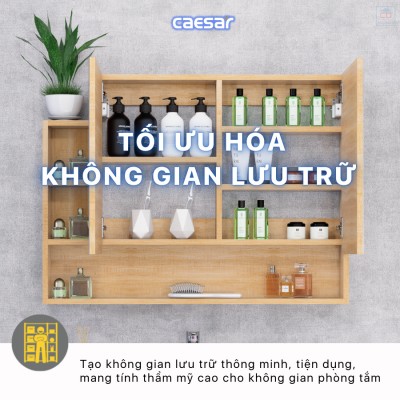 Tủ gương phòng tắm Caesar EM01100W7V