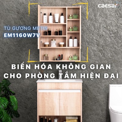 Tủ gương phòng tắm Caesar EM1160W7V