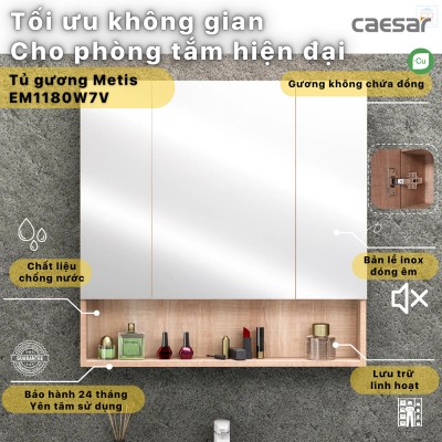 Tủ gương phòng tắm Caesar EM1180W7V