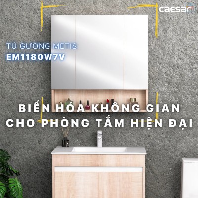 Tủ gương phòng tắm Caesar EM1180W7V