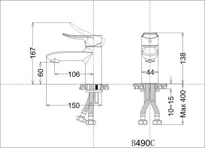 Vòi lavabo nóng lạnh Caesar BT490CU