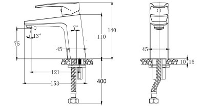 Vòi lavabo lạnh Caesar B119C