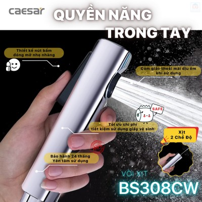 Vòi xịt vệ sinh Caesar BS308CW