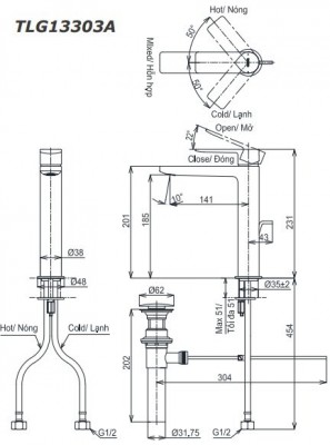 Vòi chậu gật gù nóng lạnh Toto TLG13303A ( GIÁ KM TÍNH TỪ 20/4- 17/5)