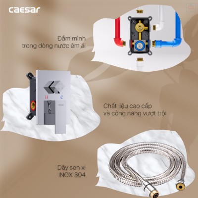 Sen tắm âm tường Caesar BS659