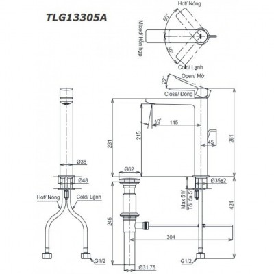Vòi chậu gật gù nóng lạnh Toto TLG13305A ( GIÁ KM TÍNH TỪ 20/4- 17/5)