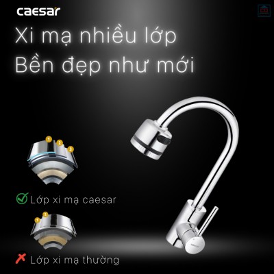 Vòi bếp nóng lạnh Caesar K695CV