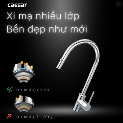 Vòi bếp lạnh rút dây Caesar K079C