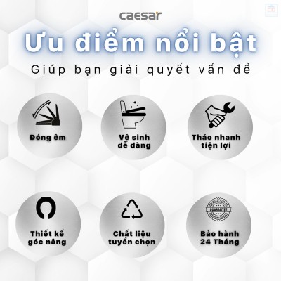 Nắp bồn cầu đóng êm Caesar M260