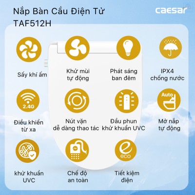 Nắp bồn cầu điện tử Caesar TAF512H