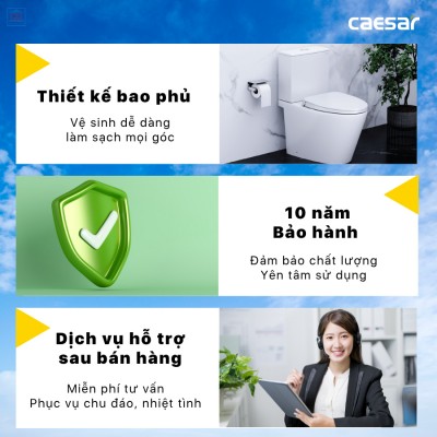 Bồn cầu nắp điện tử Caesar CD1342 + TAF512H