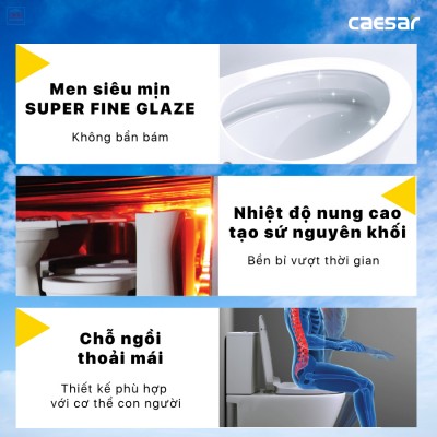 Bồn cầu nắp điện tử Caesar CD1342 + TAF512H