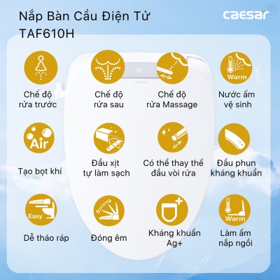 Bồn cầu nắp điện tử Caesar CD1342 + TAF610H